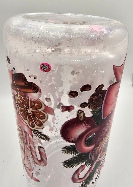 Pink and white drink