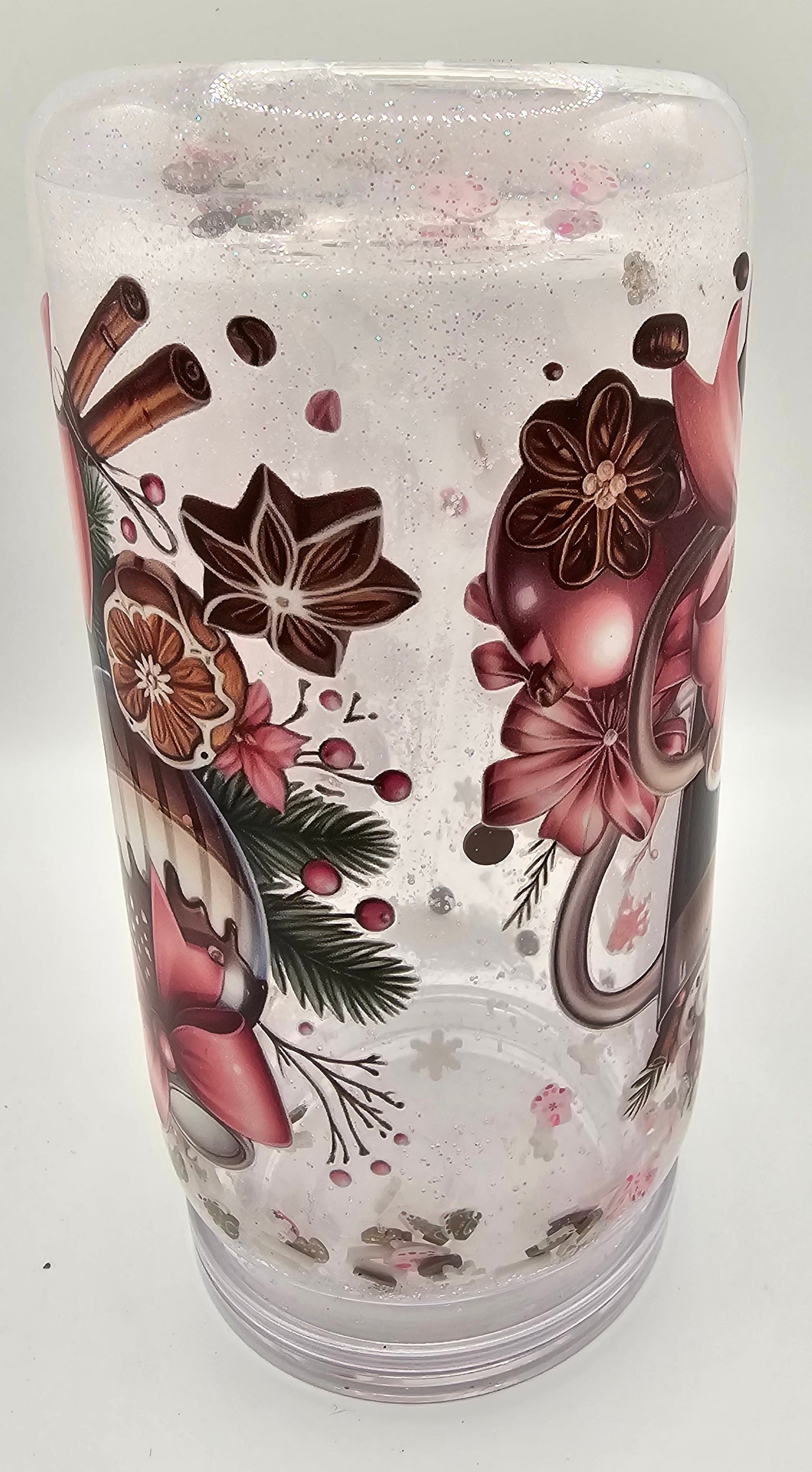 Pink and white drink