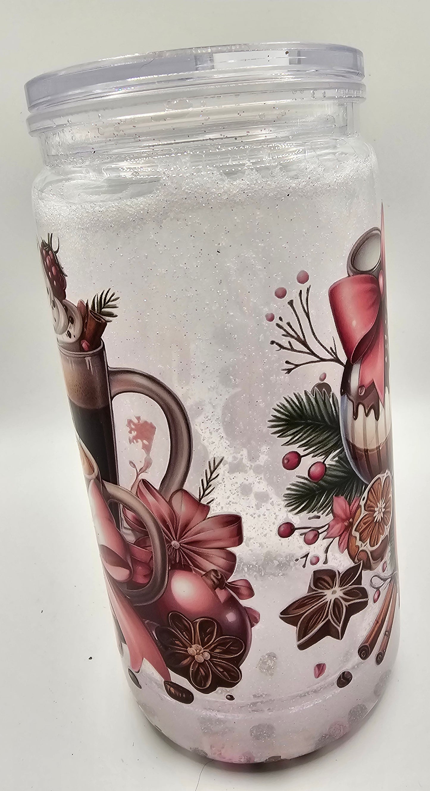 Pink and white drink