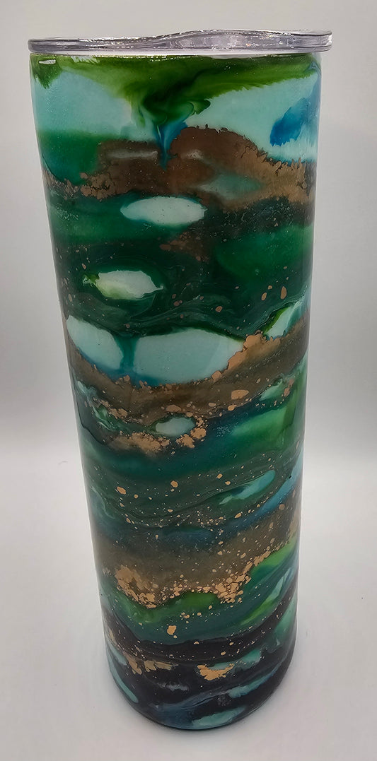 Green swirl tumbler