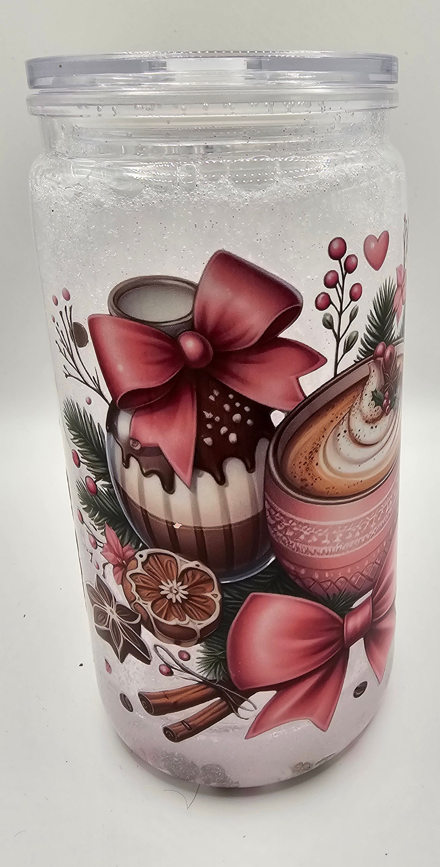 Pink and white drink